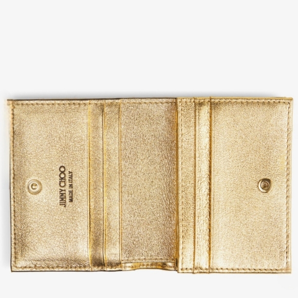 Jimmy Choo Nappa Leather Wallet with Light Gold JC Emblem - Picture 3 of 12
